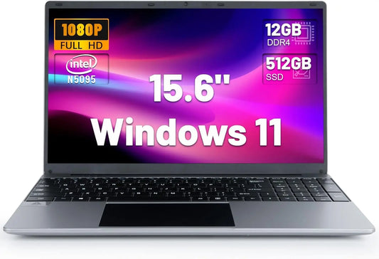 Bestski 15.6 Inch Laptop Intel N5095 Processor 12GB RAM 512GB SSD IPS Display 1080P Windows11 38000mWh Battery Computer Notebook - TrendForce25