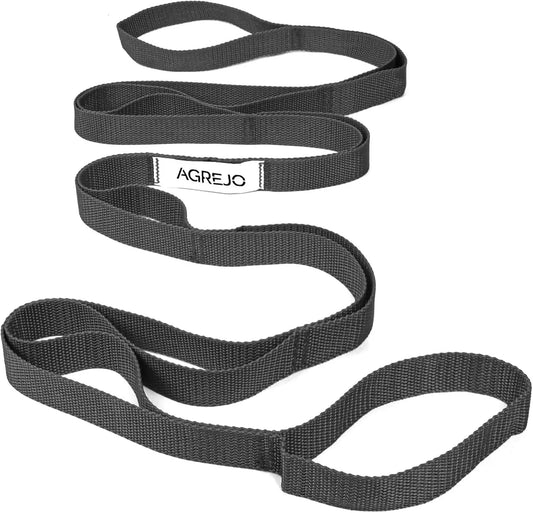Stretching Strap Yoga Strap Physical Therapy for Home Workout, 10 Loops Non-Elastic Stretch Band for Pilates, Flexibility