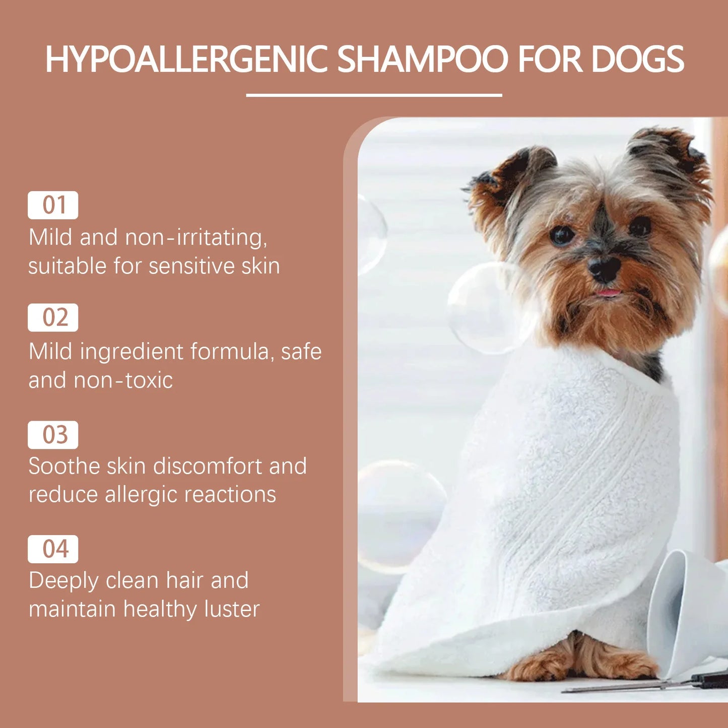 Yegbong 100ml Pet Shampoo Dog Shampoo Hypoallergenic Bath Wash Hair Soften Itchy Skin Relief Nourish Fur Cleansing Dog Shampoo