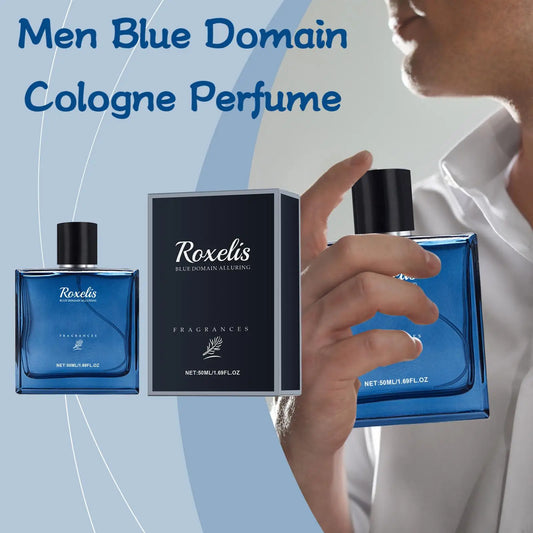 Roxelis 50ml Charming Cologne Perfume Spray for Men Blue Domain Lasting Fragrance with Pheromone for Romantic Dating - TrendForce25