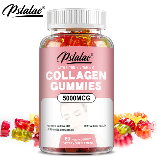 Collagen Gummies - with Biotin, Vitamin C - Supports Healthy Hair, Skin and Nails - 60 Gummies - TrendForce25