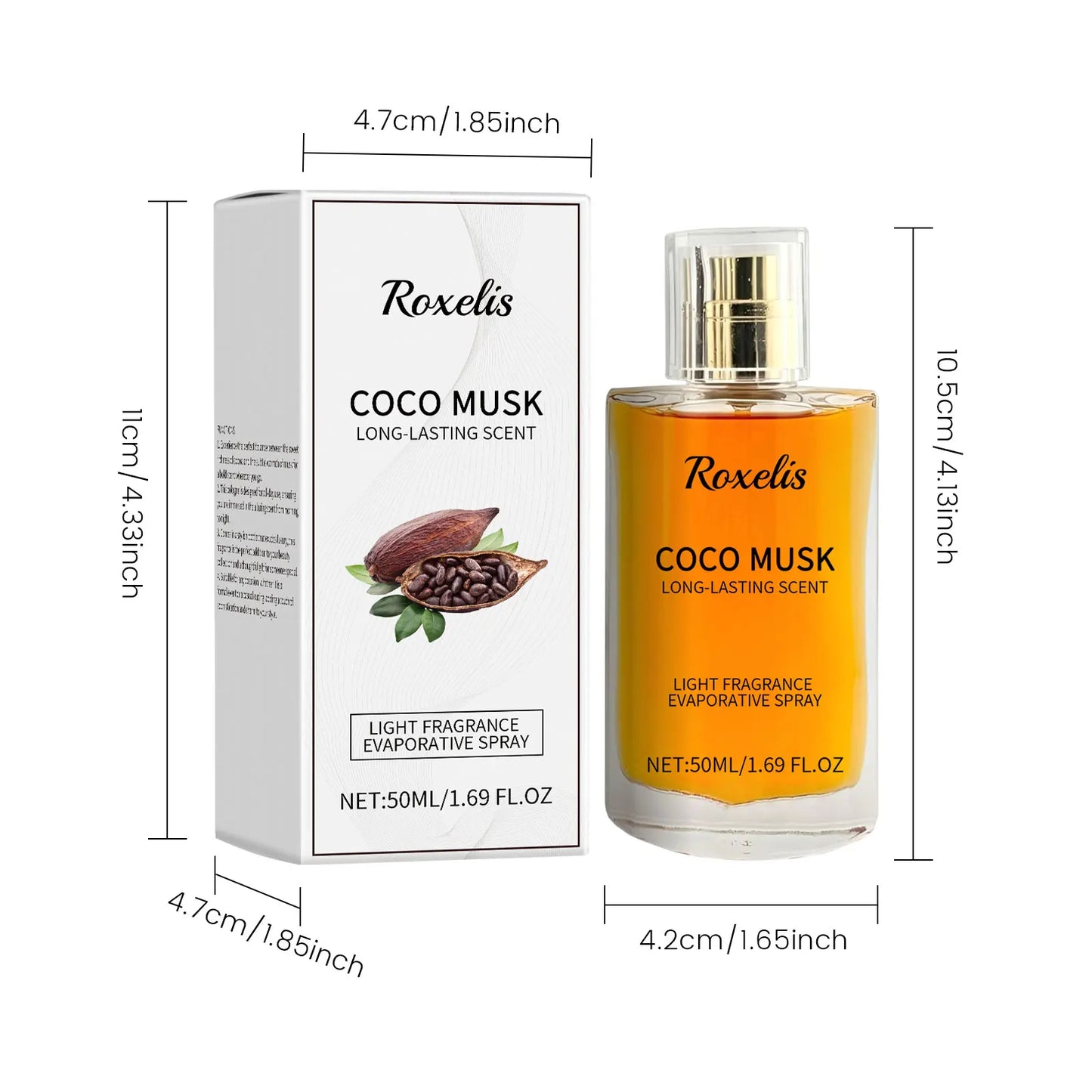 Roxelis 50ml Coco Musk Perfume Charming Cologne Lasting Pheromone Fragrance for Romantic Dating Atmosphere - TrendForce25