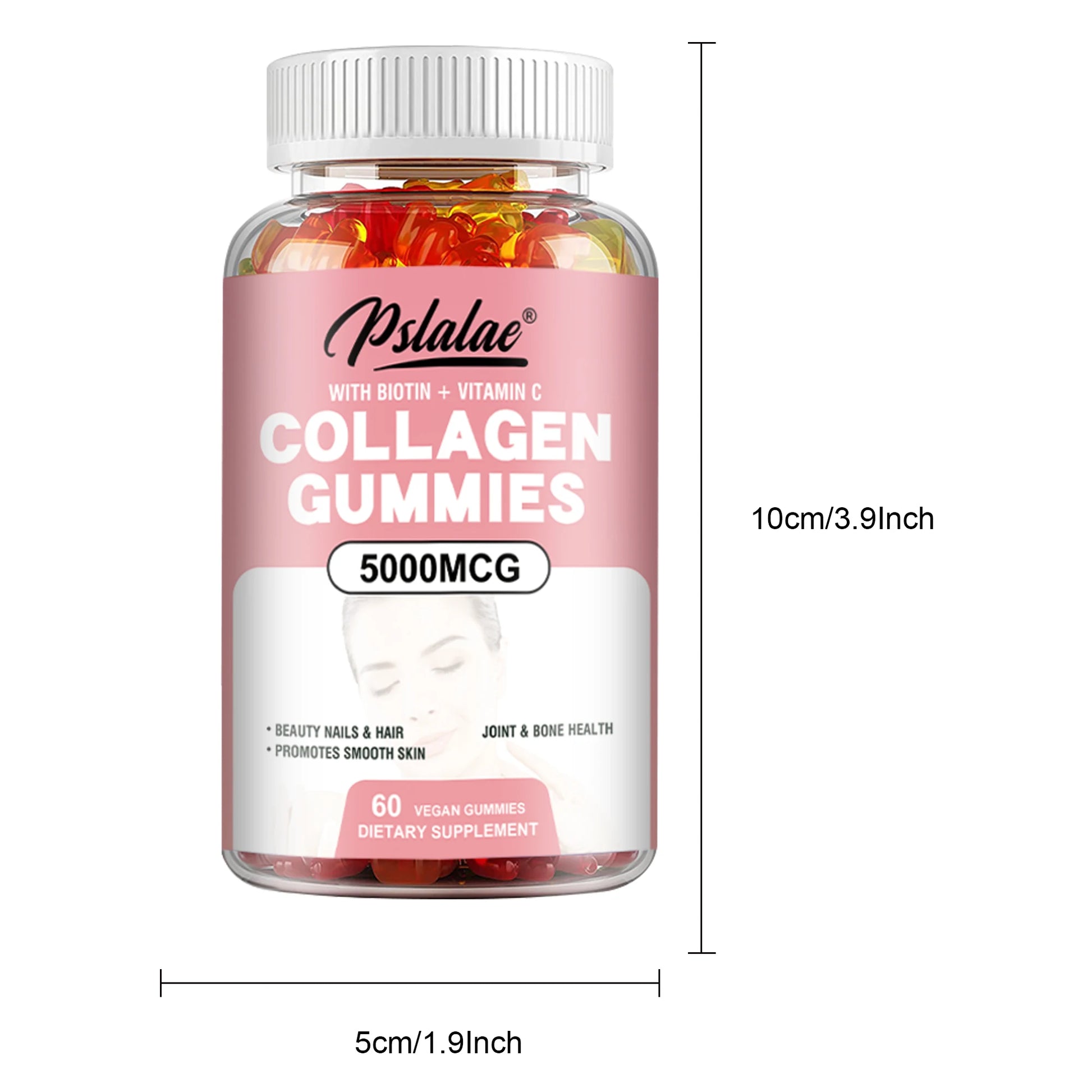 Collagen Gummies - with Biotin, Vitamin C - Supports Healthy Hair, Skin and Nails - 60 Gummies - TrendForce25
