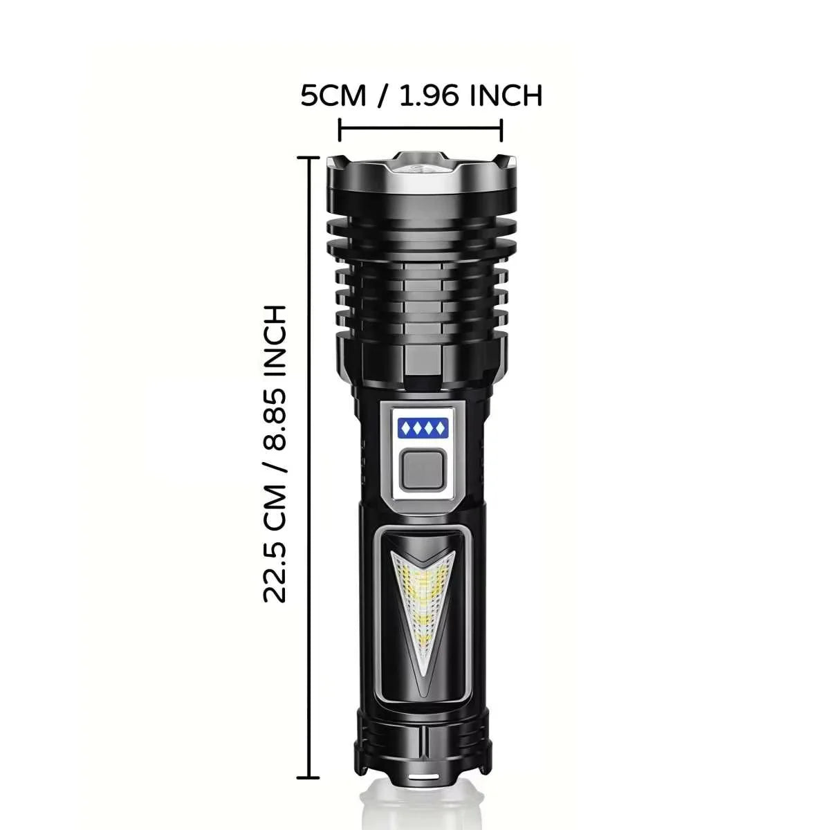 High Power White Laser LED Flashlight Built-in Battery USB Rechargeable Strong Light Tactical Torch Outdoor Camping Hiking Lamp - TrendForce25