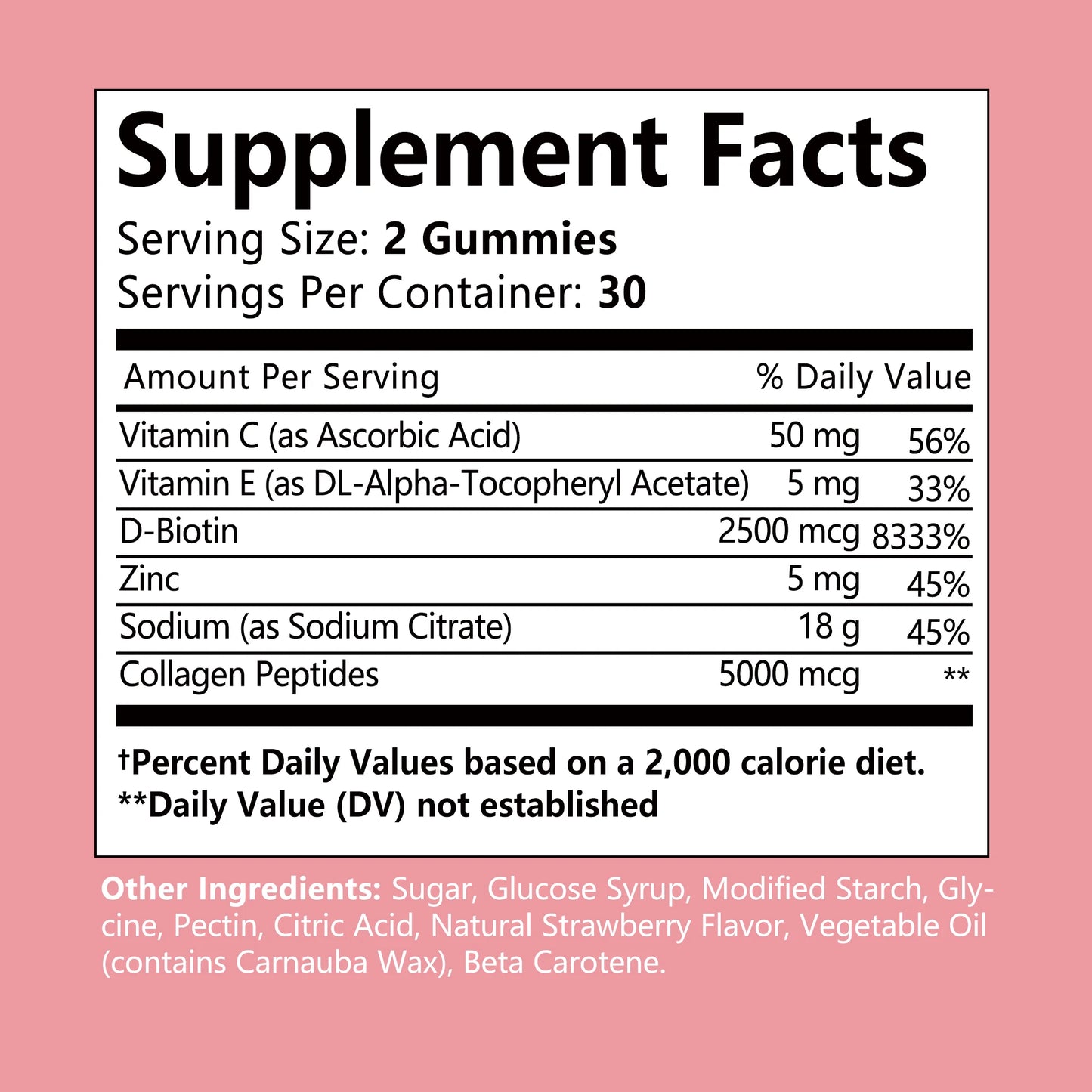 Collagen Gummies - with Biotin, Vitamin C - Supports Healthy Hair, Skin and Nails - 60 Gummies - TrendForce25