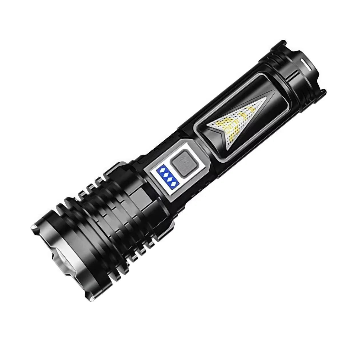 High Power White Laser LED Flashlight Built-in Battery USB Rechargeable Strong Light Tactical Torch Outdoor Camping Hiking Lamp - TrendForce25