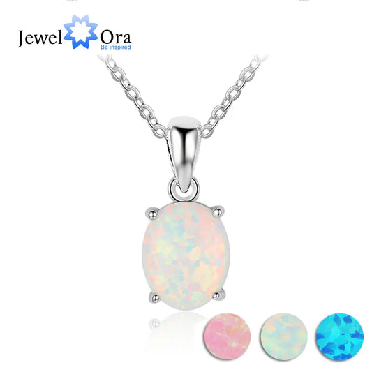 Women Milky Opal Pendants & Necklaces With Silver Color Jewelry Wedding Gifts High Quality (JewelOra NE101901) - TrendForce25