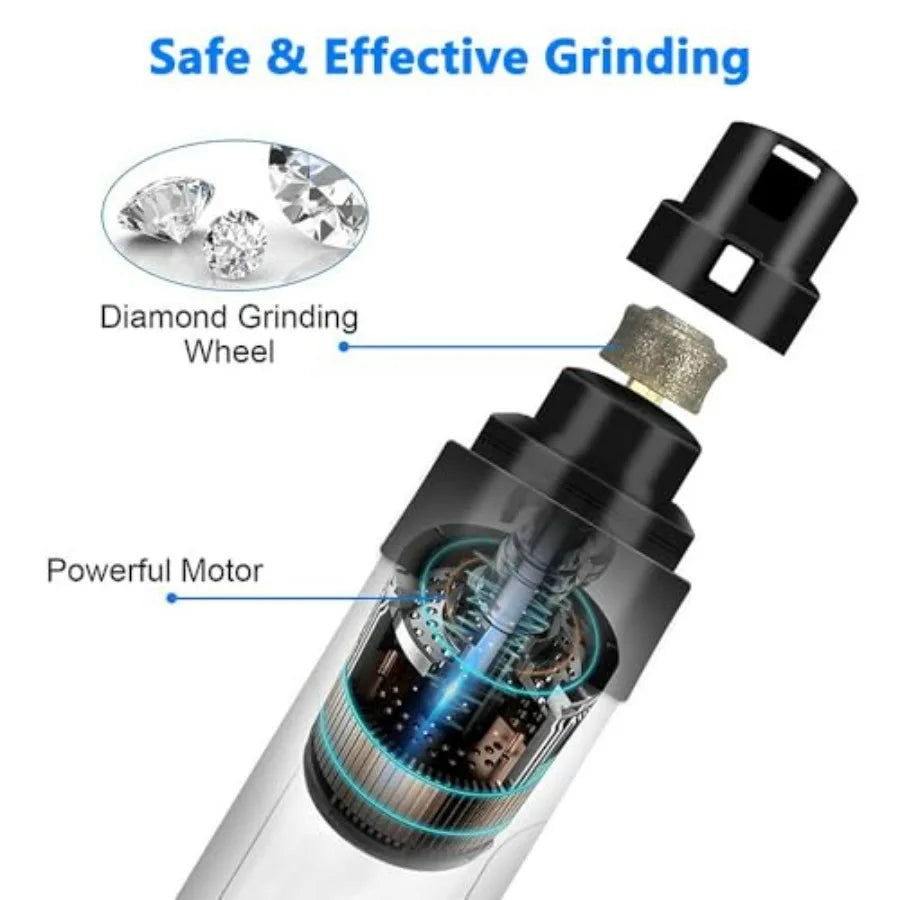 Silent Groom Pro Heusom Dog Nail Grinder Low Noise USB Rechargeable Pet Clipper for Painless and Safe Paw Grooming Trimming Ide