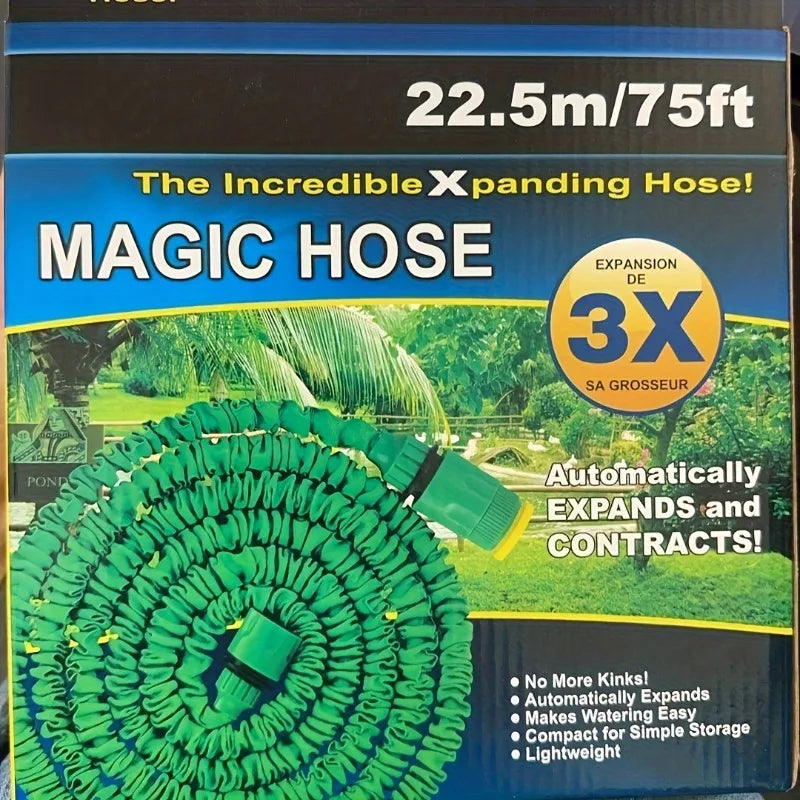 75ft Expandable Magic Garden Hose - High-Pressure, Multi-Function Car Wash & Irrigation Spray Gun Kit with Telescopic Design - TrendForce25