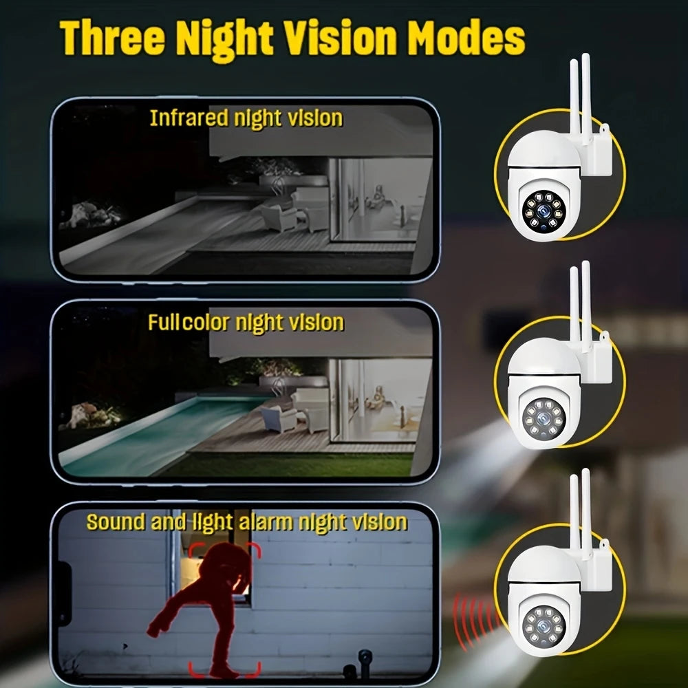 Ease Life APP Wireless 1080P HD Indoor/Outdoor WiFi Security Camera, Color Night Vision, 2-Way Audio, 360° Pan/Tilt/Zoom - TrendForce25