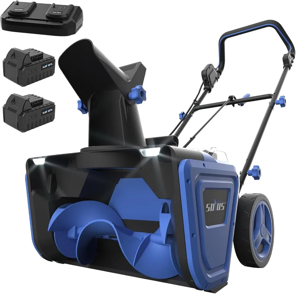 40V Cordless Snow Blower 20-Inch Brushless Motor Dual LED Lights 2x4.0Ah Batteries Driveway Sidewalk - TrendForce25