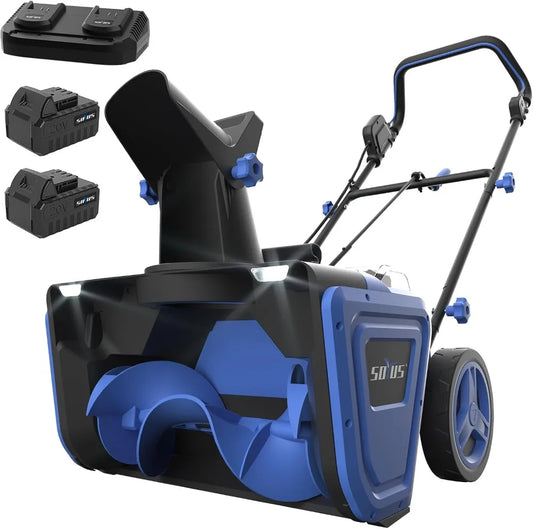40V Cordless Snow Blower 20-Inch Brushless Motor Dual LED Lights 2x4.0Ah Batteries Driveway Sidewalk - TrendForce25
