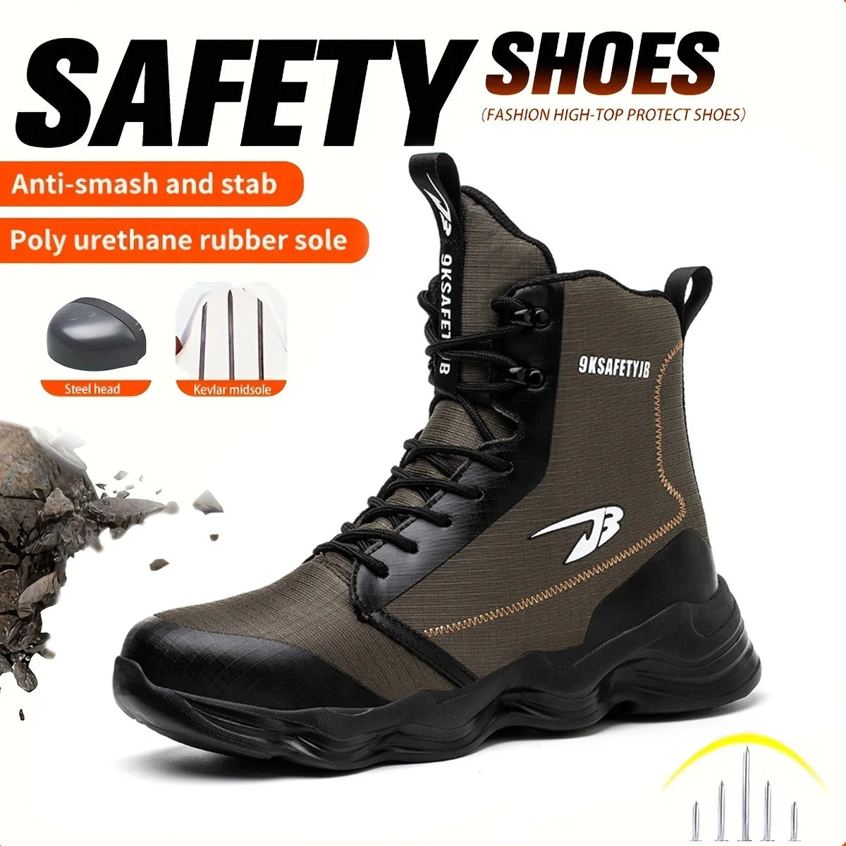 Fashionable breathable anti-smash and anti-puncture safety shoes - TrendForce25