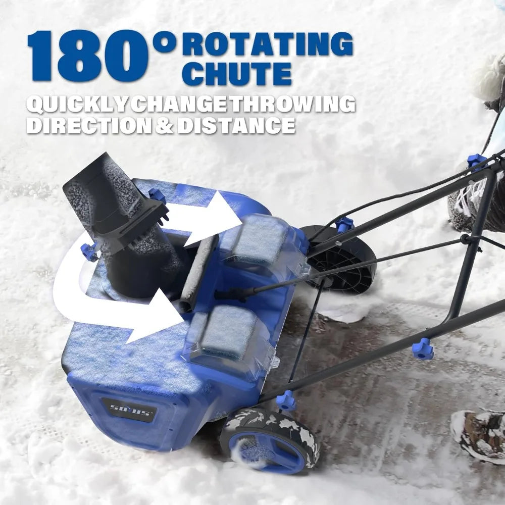 40V Cordless Snow Blower 20-Inch Brushless Motor Dual LED Lights 2x4.0Ah Batteries Driveway Sidewalk - TrendForce25