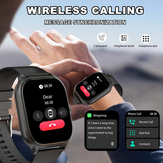 Smart watch, wireless calling/dial, multi-Sport mode, calling reminder and rejection, SMS reminder, for iPhone/Andriod - TrendForce25