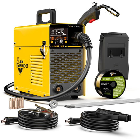 Haxiaoer MIG145 Welding Machine MMA/GASLESS MIG/LIFT TIG 120A Welder Flux Core Welder for Carbon Steel Stainless Steel - TrendForce25