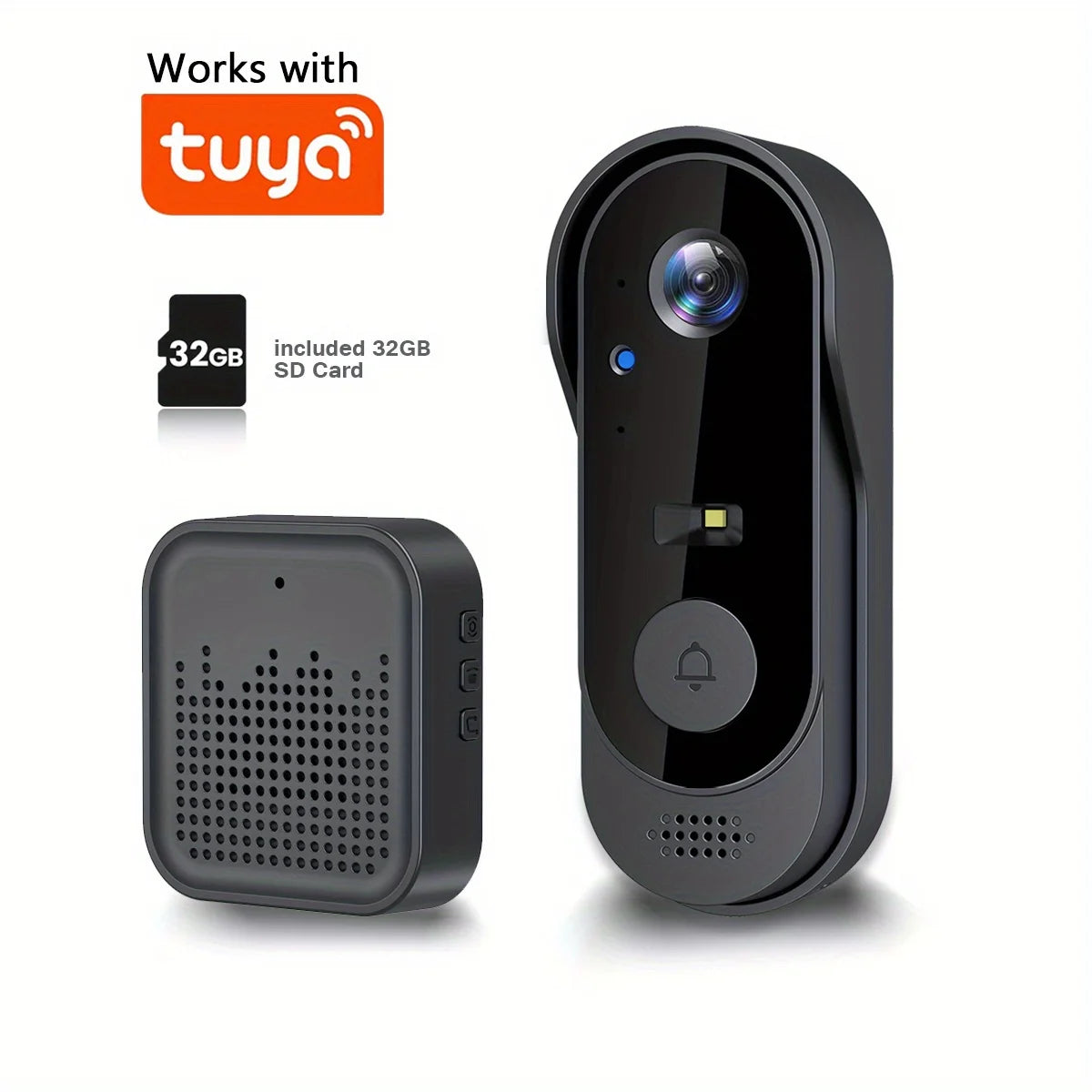 Tuya WiFi Home Smart Video doorbell Outdoor bidirectional HD door eye camera 1080P support SD card cloud storage waterproof - TrendForce25