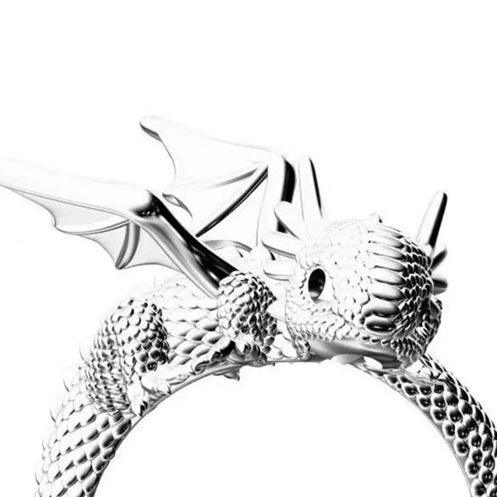 Dragon Rings Gothic Punk Style Pterosaur Wings Alloy Opening Adjustable Rings Vintage Jewelry Accessories Gifts For Women Men