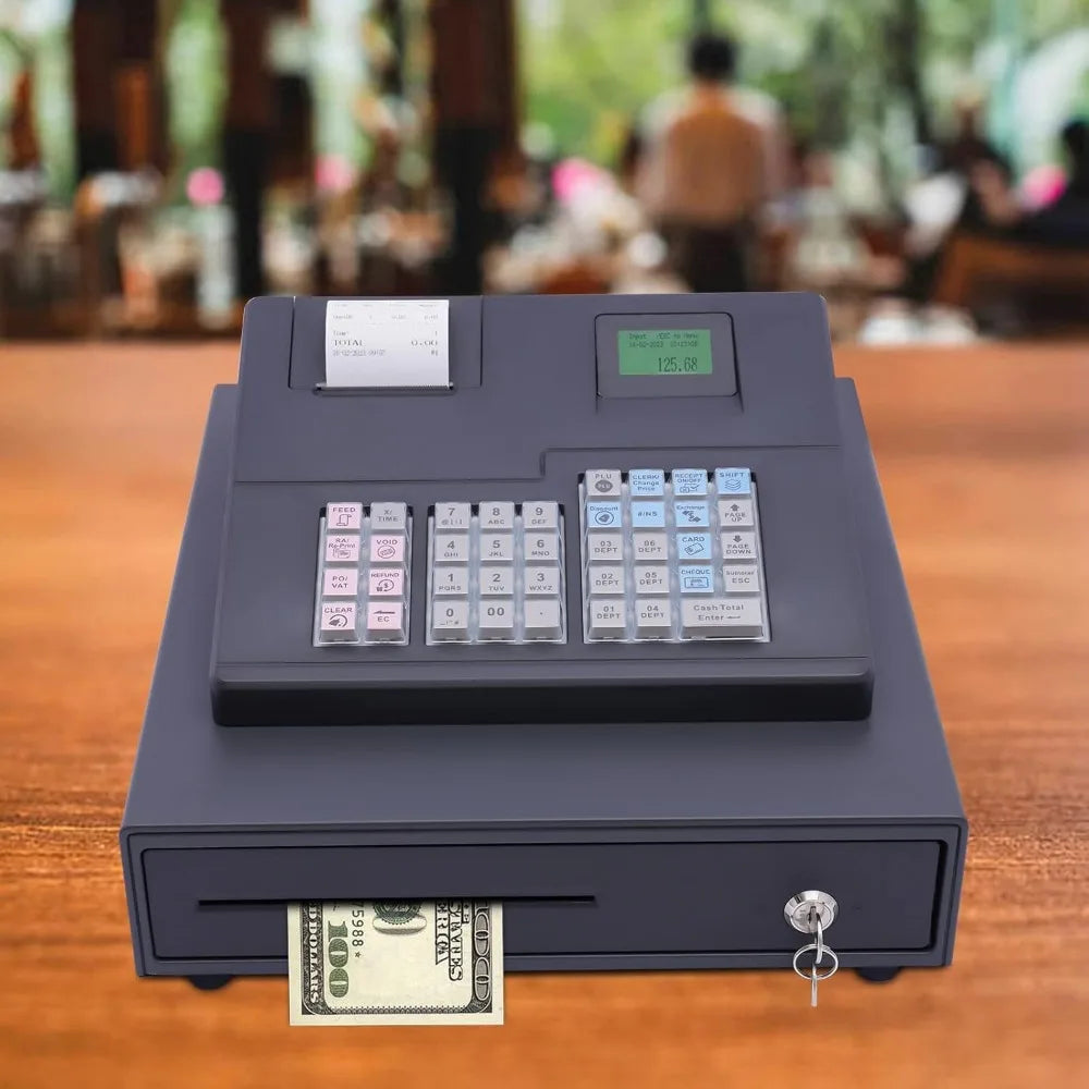 48 Keys Thermal Cash Register Commercial Cash Register with PC Software & Ecr Keyboard Small Businesses Electronic Cash Register - TrendForce25