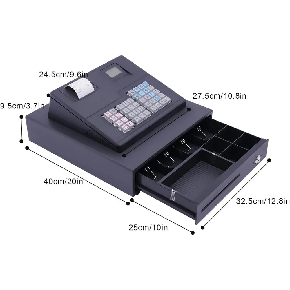 48 Keys Thermal Cash Register Commercial Cash Register with PC Software & Ecr Keyboard Small Businesses Electronic Cash Register - TrendForce25