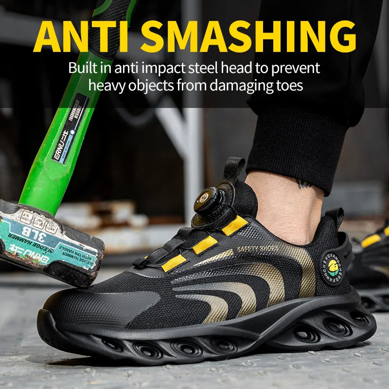 Lace-free, breathable, lightweight and comfortable anti-smashing and anti-puncture safety shoes - TrendForce25
