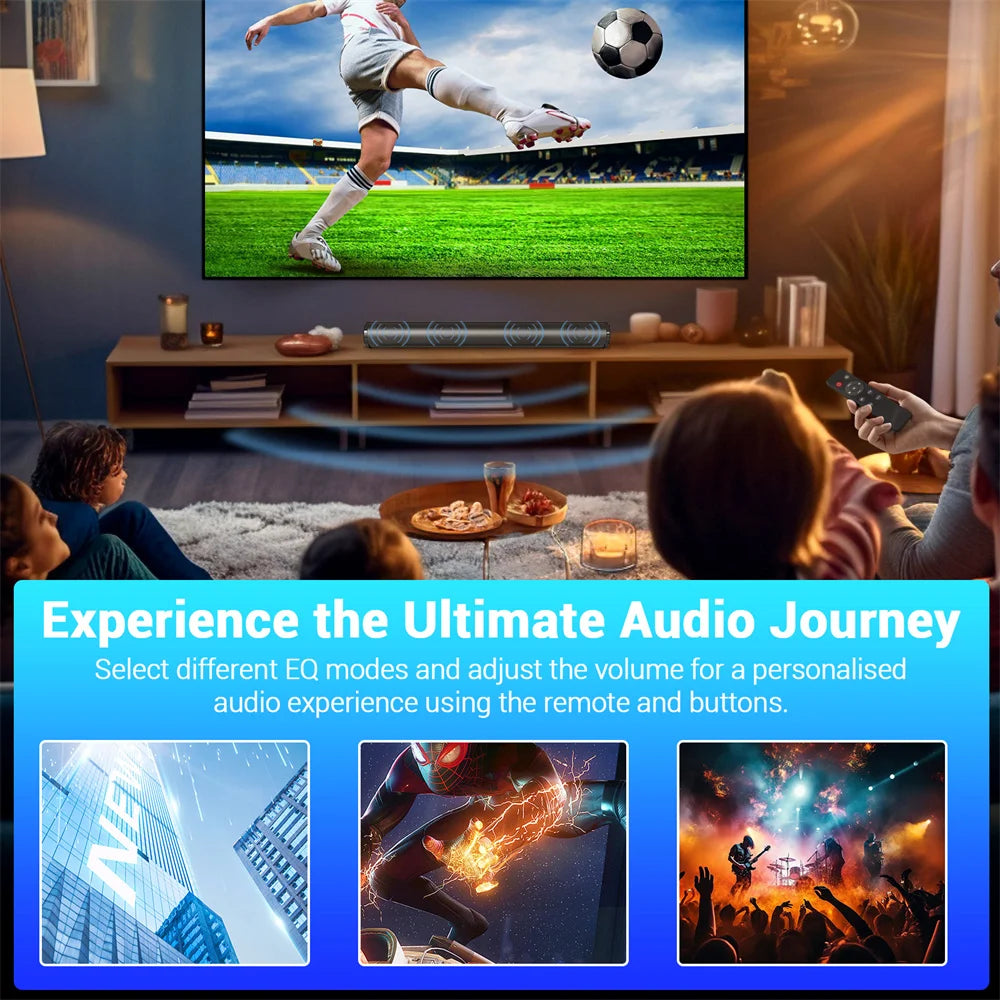 Sound Bar TV Sound System Bluetooth Speaker Wireless Subwoofer Bass Home Theater Rechargeable Lound Portable Speaker - TrendForce25