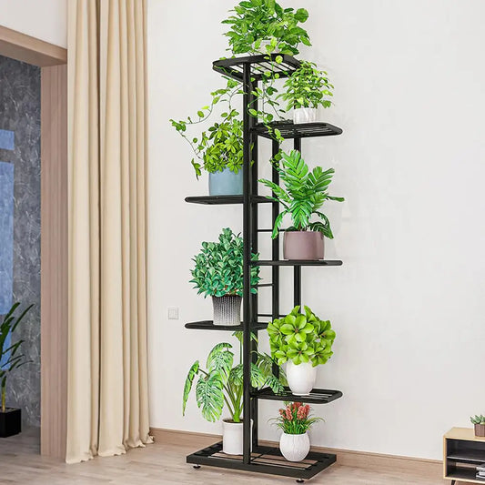 Plant Stand Indoor Outdoor, 7 Tier 8 Potted Metal Flower Shelf For Multiple Plants, Plant Display Holder Rack For Living Room