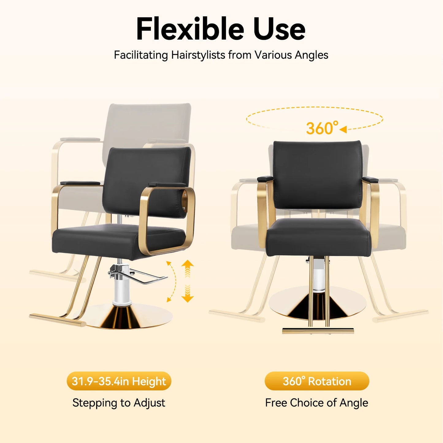 Stylist Chairs for Salon Spa, 360° Rotatable Barber Chair, 440 Lbs Load-bearing Capacity Durable Salon Chair