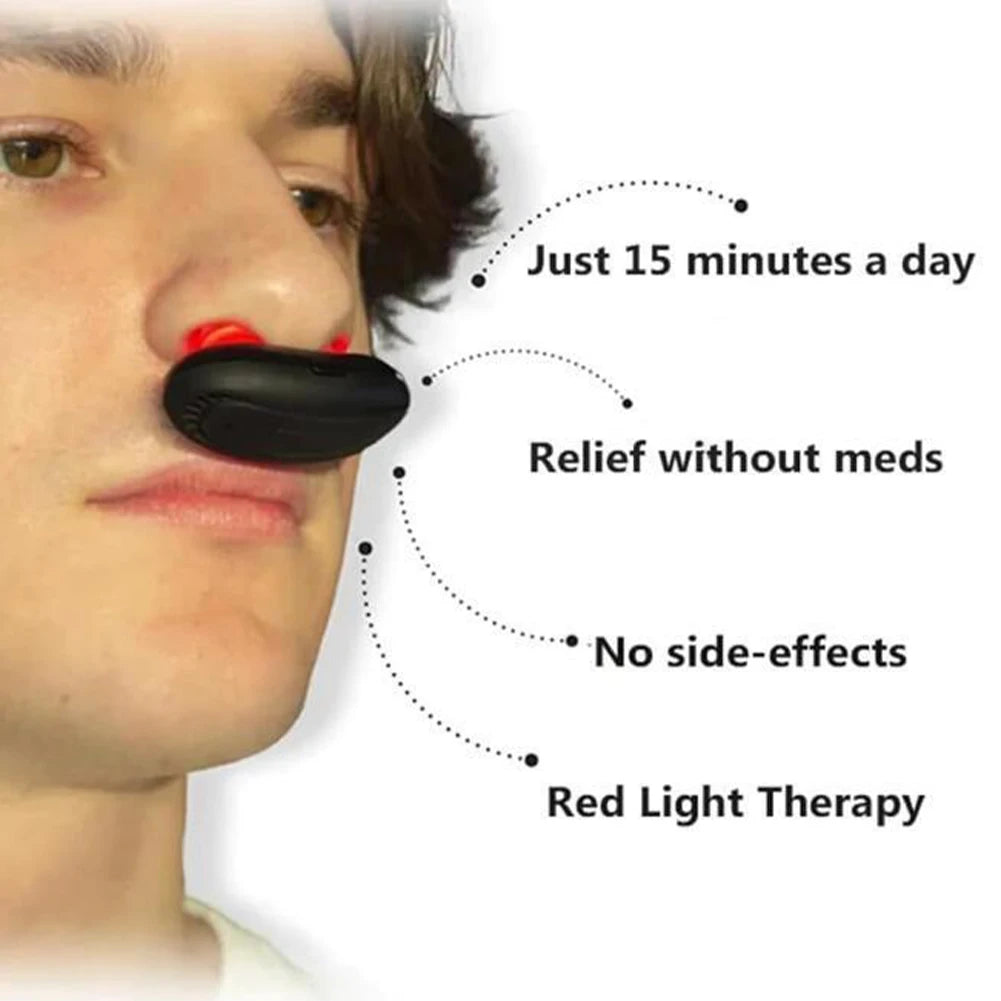 Cordless Red Light Nasal Therapy Device Rhinitis Relief Tool Low Frequency Pulse Nose Massage for Improving Nasal Ventilation - TrendForce25