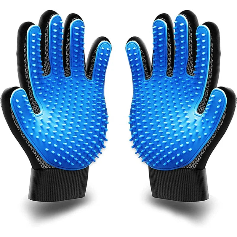 Pet Grooming Kit for Dog Cat Rabbit Fur 2 Sided Grooming Brush Bath Cleaning Glove De-Shedding De-Matting Pet Hair - TrendForce25