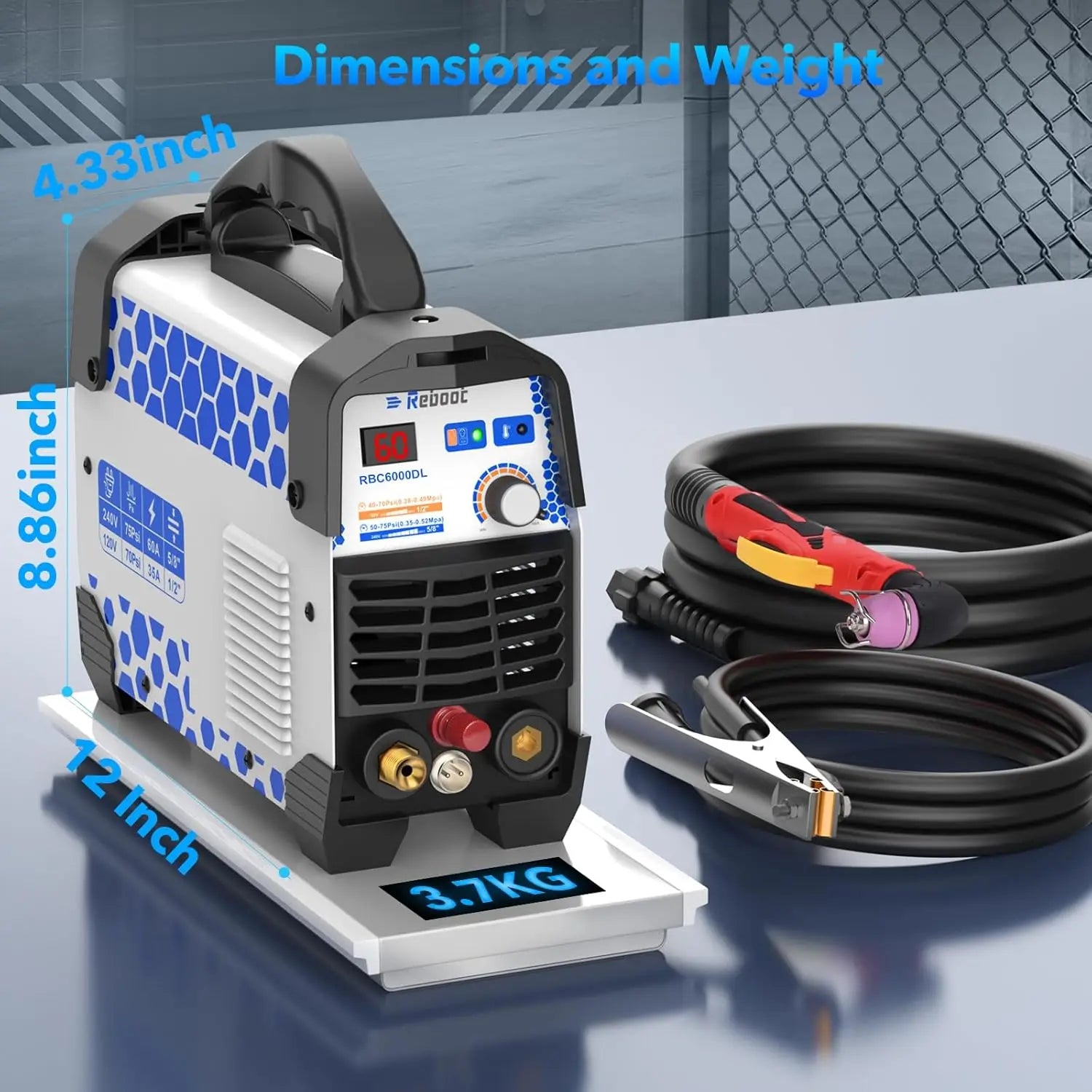 Reboot Plasma Cutter 60 Amp Pilot Arc Cutting Machine Non-Touch 1/2 inch (12mm) Clean Cut 3/4 inch (19mm) Severance Cut 110/220V - TrendForce25