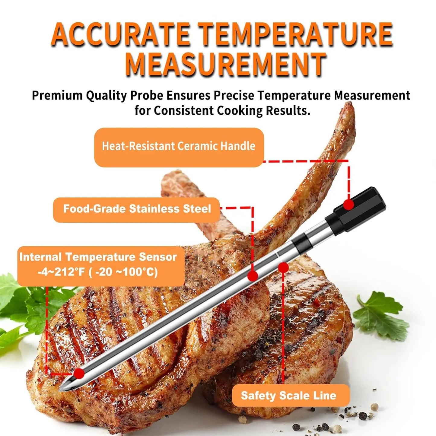 Wireless Digital Meat Thermometer with Dual Probes for BBQ, Oven, Smoker, Air Fryer - TrendForce25