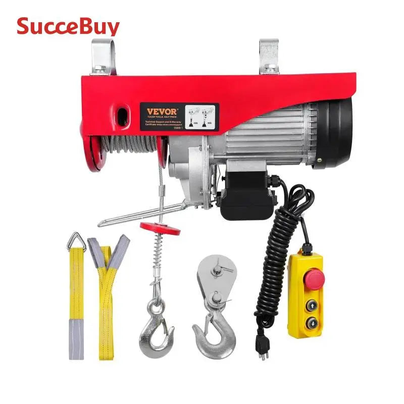 SucceBuy 200-800kg Electric Hoist with Wired/Wireless Remote Control Lifting Crane Cable Hoist Winch for Boat Garage Elevator