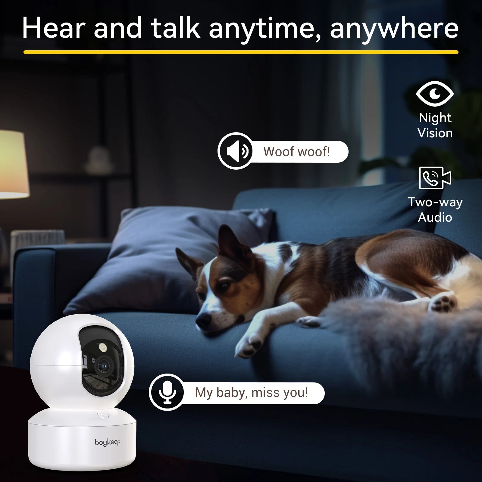BoyKeep Smart Camera 2K Security Protection Wifi Surveillance 5G/2.4GHz Indoor Baby Night Vision 360° Pan & Tilt 2-Way Audio K30 - TrendForce25