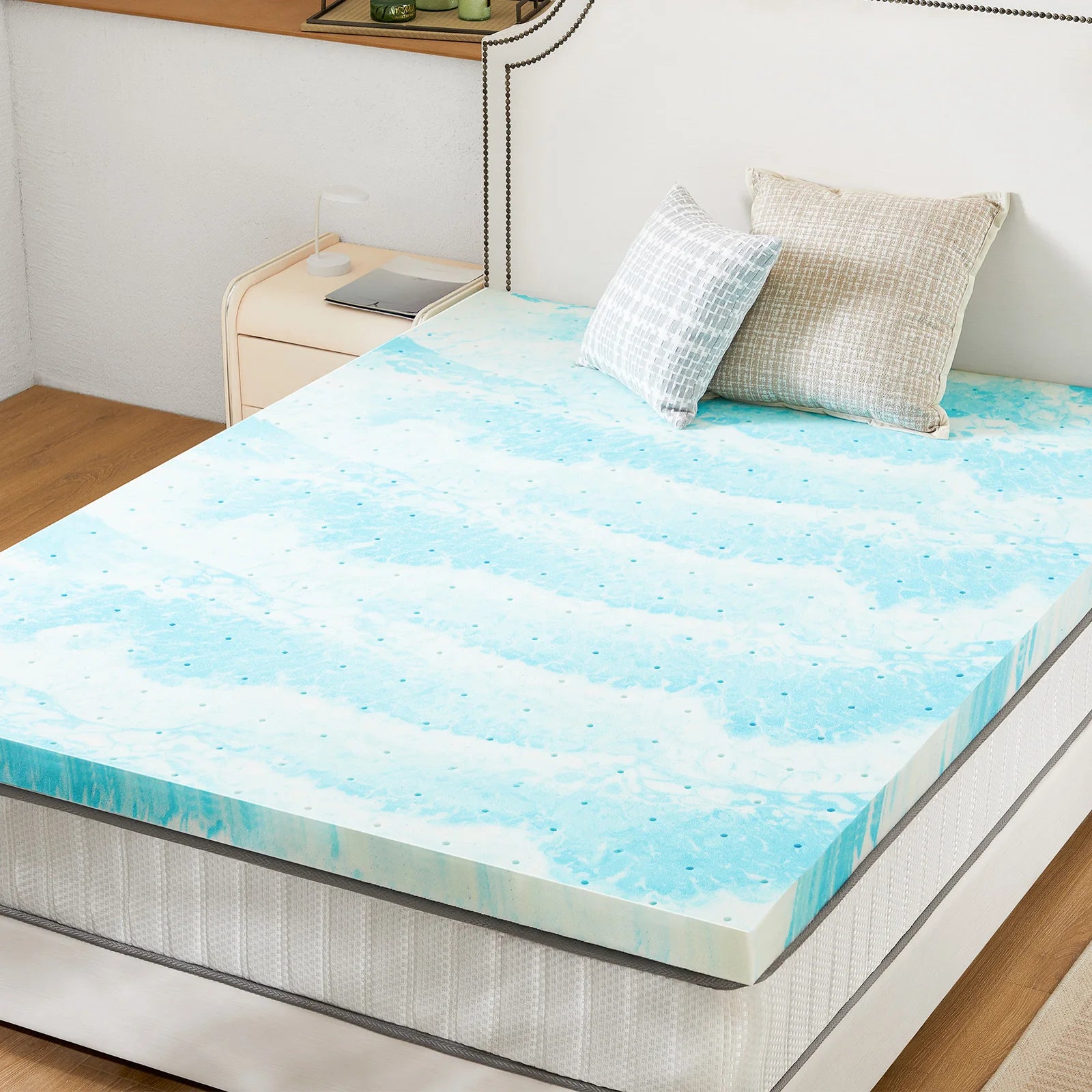 JHK 3 Inch Gel Memory Foam Mattress Topper Full Size Cooling Mattress Soft and Breathable Bed Topper School Bedroom Furniture - TrendForce25