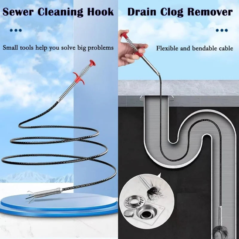 63  +23  Drain Clog Remover, Snake    Sewer, Toilet, Kitchen Sink  Clean