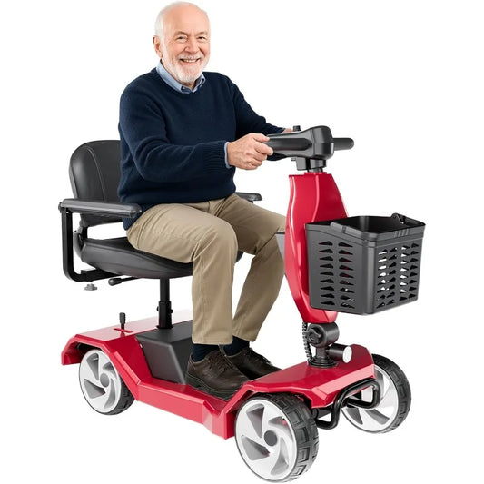 4 Wheel Foldable Mobility Scooters for Adults, Folding Travel Mobility Scooter with Seat - TrendForce25