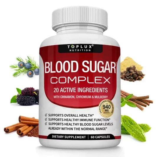 Vitamin C, Vitamin E Supplement, Blood Sugar Complex, Supports Heart Health, Overall Health and Immune System, 60 Capsules - TrendForce25