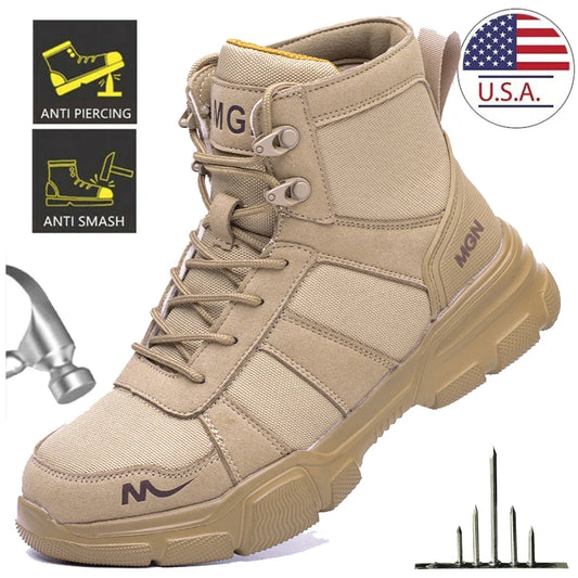 Work Boots Indestructible Safety Shoes Men Steel Toe Shoes Puncture-Proof Sneakers Male Footwear Shoes Women Non Slip Work Shoes - TrendForce25