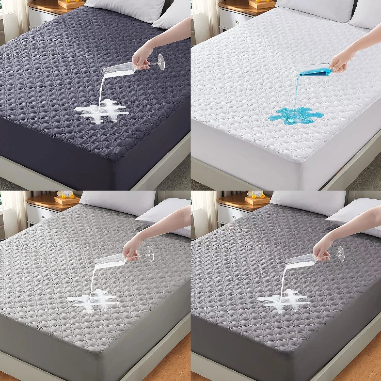 Waterproof Mattress Protector, Noiseless Mattress Pad with Deep Pocket, Soft Breathable Dirt-Proof Bed Mattress Cover Washable - TrendForce25