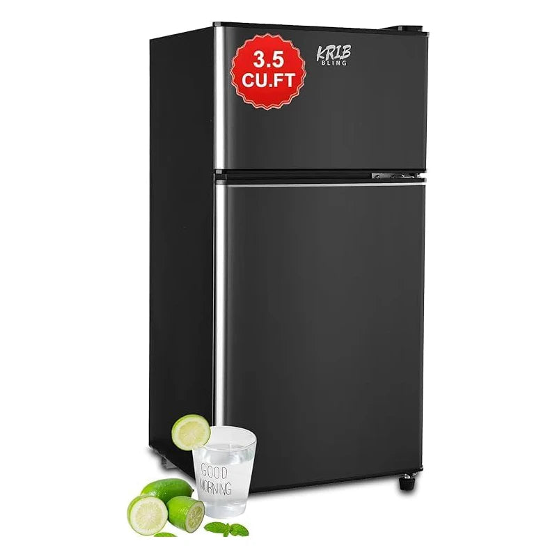 Mini Fridge with Freezer, 2.9 Cu.Ft Small Fridge, Energy Saving, Low Noise,7 Adjustable Thermostat, Double Door  Refrigerator - TrendForce25