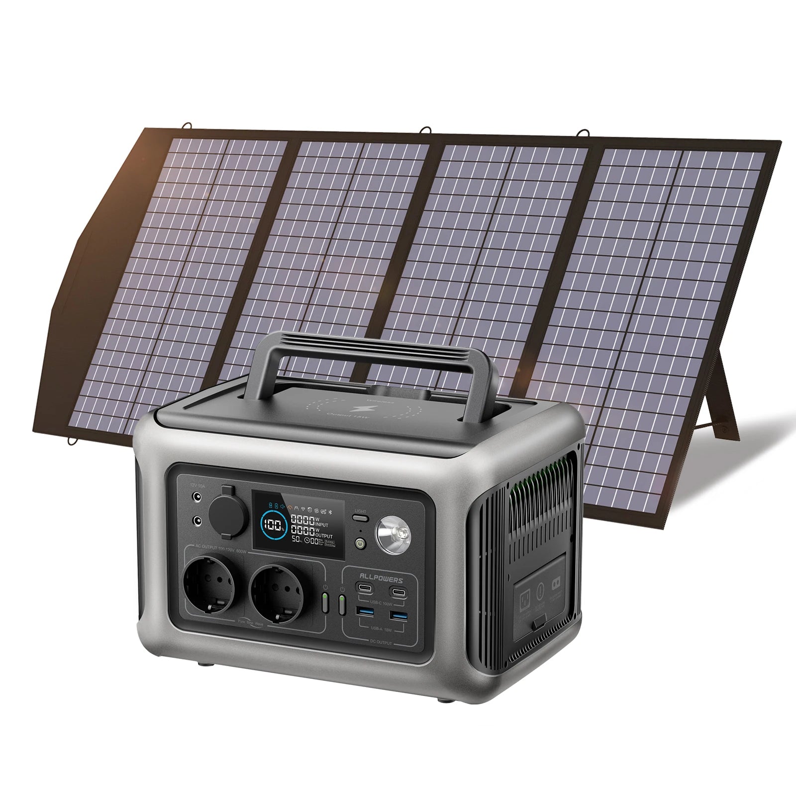 ALLPOWERS R600 Solar Generator with SolarPanel (Optional), 600W 299Wh LiFePO4 Portable Power Station with Solar Charger for Camp - TrendForce25