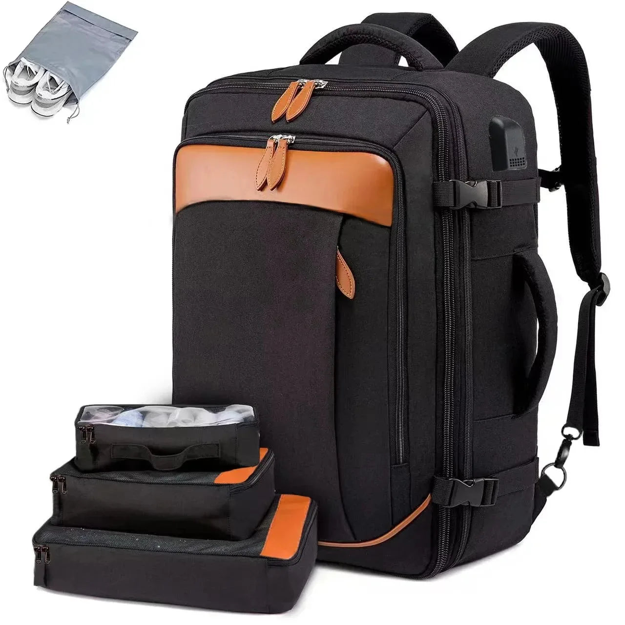 40L Large Capacity Backpack Laptop Backpack Expandable Large Suitcase Waterproof Luggage Travel Backpack - TrendForce25