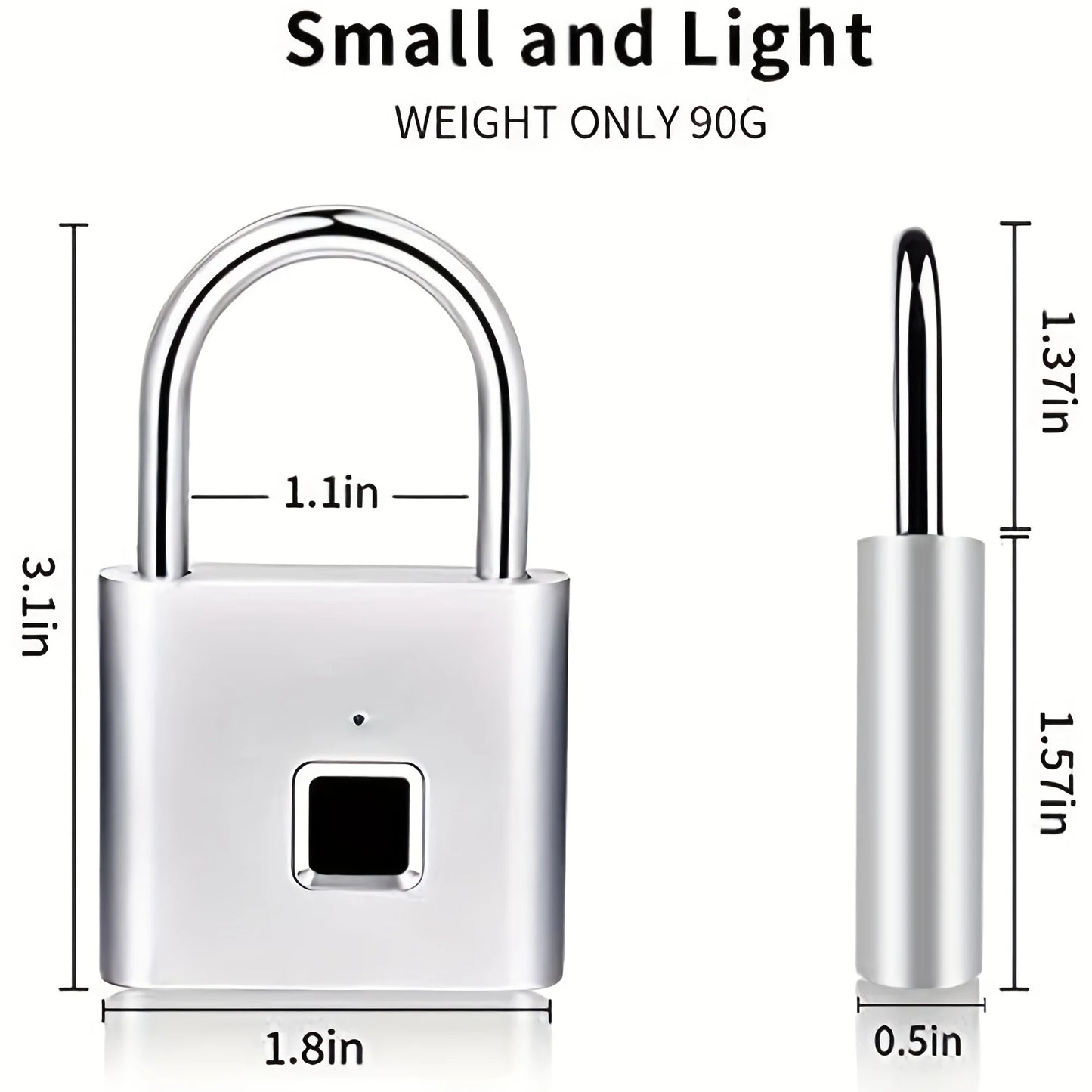 2 Pcs Perfect for Securing Suitcases and Luggage, Mini Smart Fingerprint Padlock, Anti-Theft Protection - TrendForce25