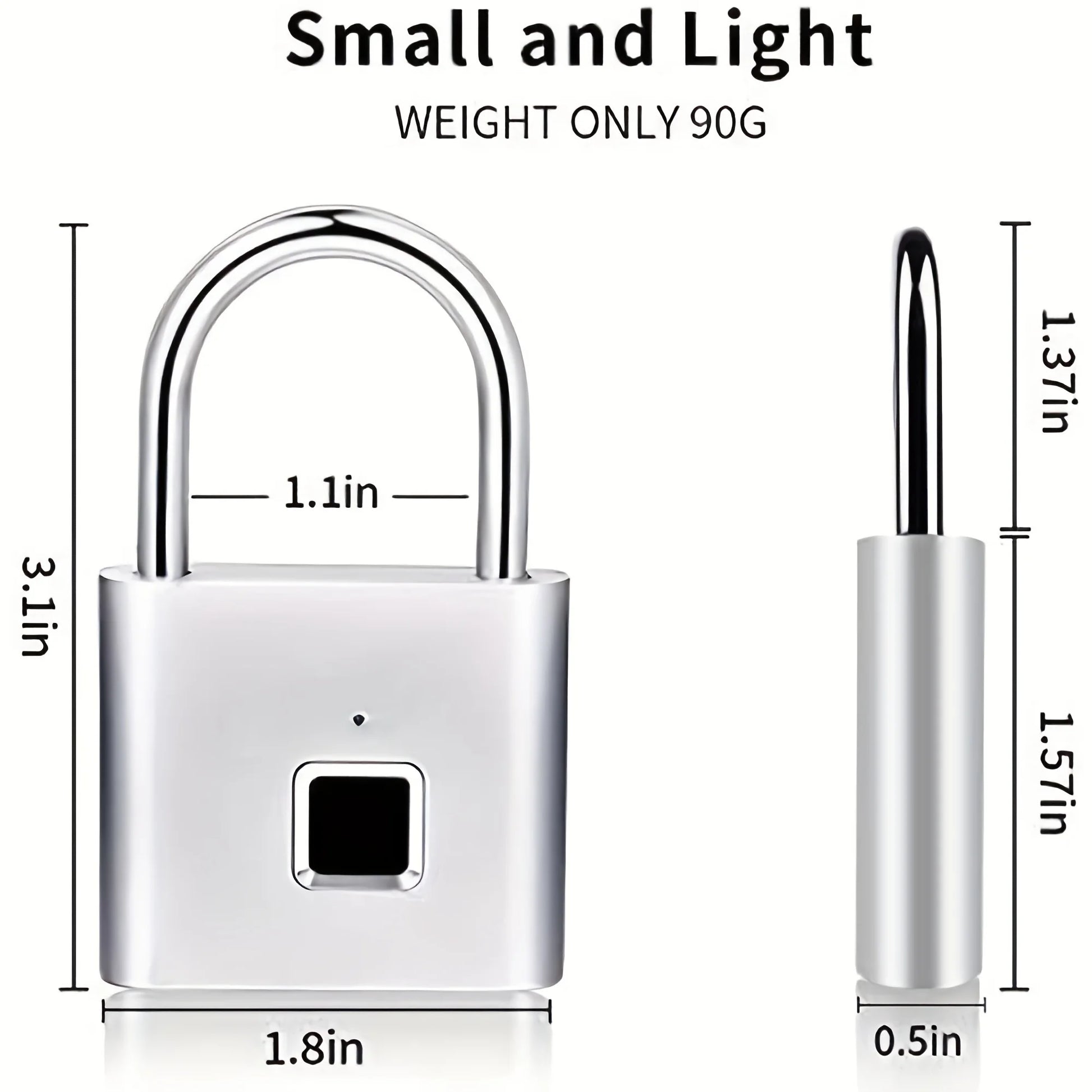 2 Pcs Perfect for Securing Suitcases and Luggage, Mini Smart Fingerprint Padlock, Anti-Theft Protection - TrendForce25