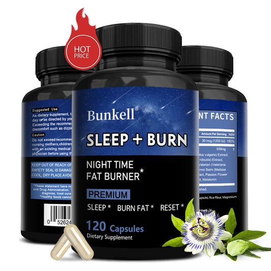 Night Fat Burner and Sleep Supplement - Boost Metabolism and Burn Fat Effectively, Weight Management, Melatonin Sleep Aid - TrendForce25