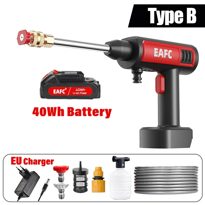500W Portable High Pressure Car Washer Rechargeable Car Washing Gun Electric Water Gun Foam Machine for 21V Makita Battery