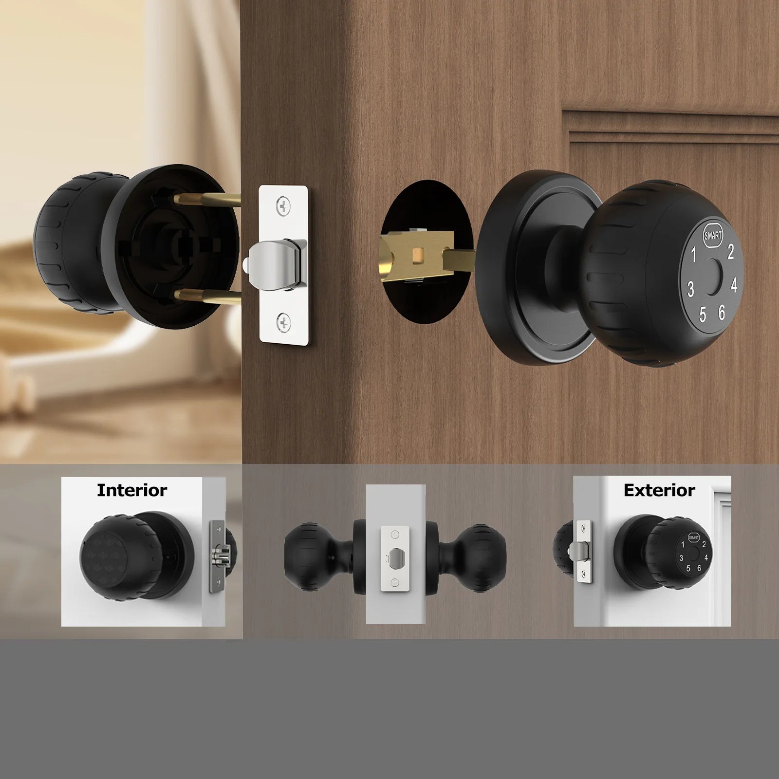 Viladepot Smart Lock Fingerprint Door Lock App Remote Control Passcode Unlock Electronic Touchscreen Keypad Indoor - TrendForce25