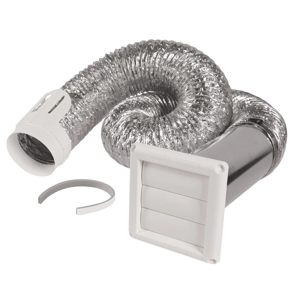 Complete 8in Dryer Vent Kit with Lint Trap Water Resistant Airtight Duct Electric Dryers Indoor Ventilation 2 Clamps Included