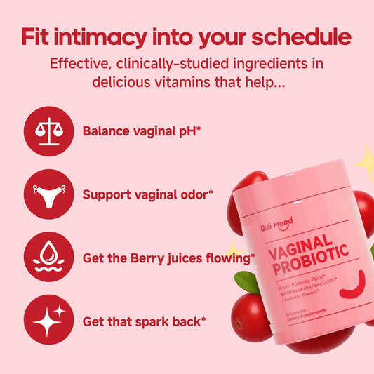 Quitmood Queen's Female-Focused Once-daily Women's complete V- Probiotics for Women - pH Balance, Odor Control, Yeast & Flora - TrendForce25